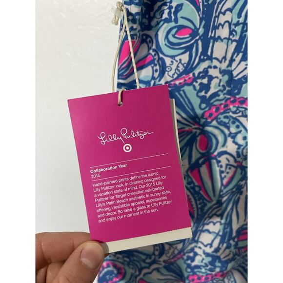 Lilly Pulitzer x Target 2015 My Fans Mini Shift Dress Size 8 Blue Resort NWT - Picture 6 of 8
